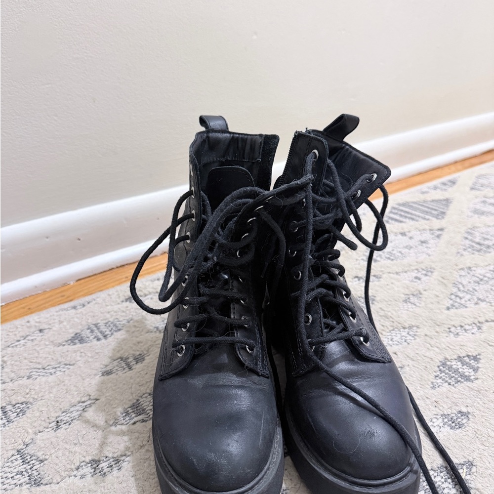 Steve Madden Black Combat Boots